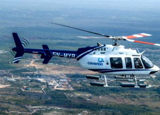Helicopter Bell 407GXP Serial  Register 5N-MYR used by Caverton. Aircraft history and location