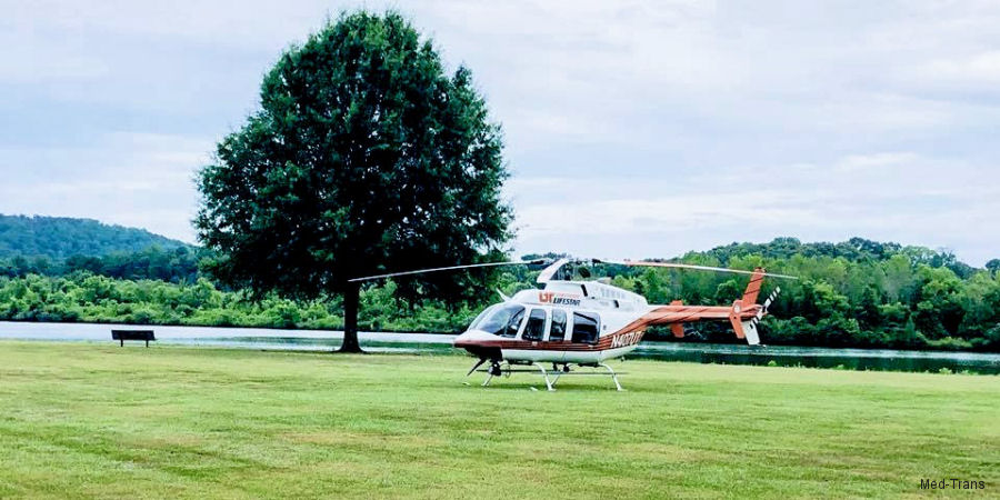 Detailed history and photos of helicopter Bell 407 Serial 53036 Register N407UT used by UT LifeStar ,Med Trans Corp Track service timeline and current status.