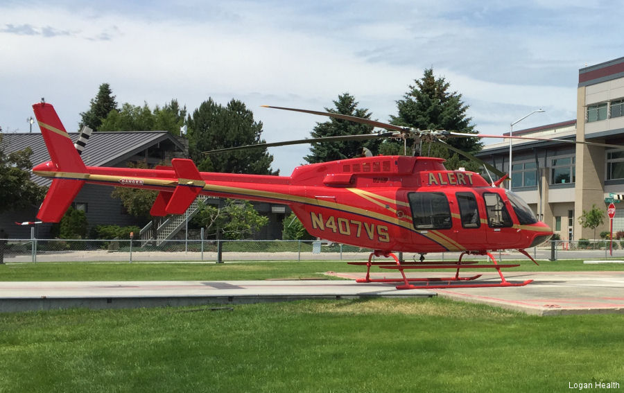 Helicopter Bell 407GXP Serial 54667 Register N407VS N638HB used by A.L.E.R.T. (Advanced Life-support Emergency Rescue Team) ,Bell Helicopter. Built 2016. Aircraft history and location