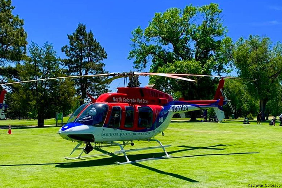 Detailed history and photos of helicopter Bell 407 Serial 53784 Register N911GX N518MT used by Midwest AeroCare ,NCMC (North Colorado Med Evac) ,Med Trans Corp ,Bell Helicopter Track service timeline and current status.