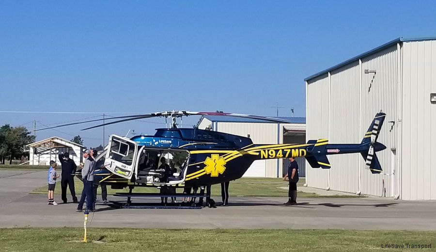 Helicopter Bell 407 Serial 53569 Register N947MD N918BW N31PB used by LifeSave Transport ,PBSO (Palm Beach County Sheriffs Office). Built 2003. Aircraft history and location