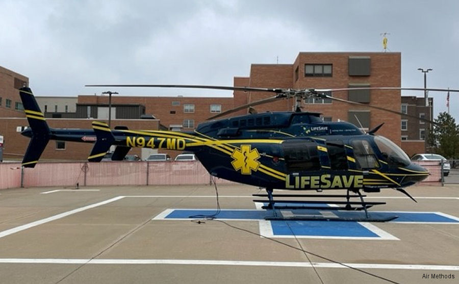 Helicopter Bell 407 Serial 53569 Register N947MD N918BW N31PB used by LifeSave Transport ,PBSO (Palm Beach County Sheriffs Office). Built 2003. Aircraft history and location