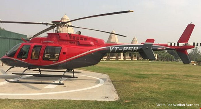 Helicopter Bell 407GXP Serial 54635 Register N98ZA VT-PSR N591GB used by Bell Helicopter. Built 2015. Aircraft history and location