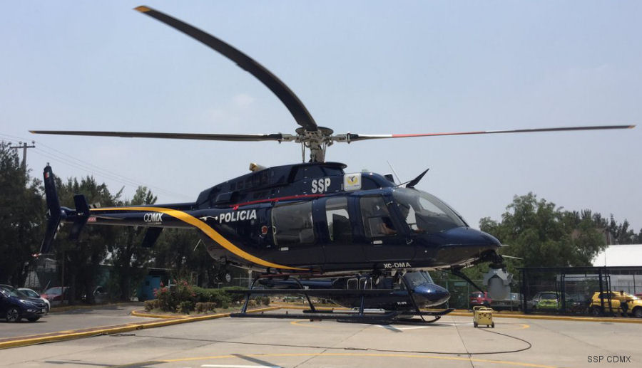 Detailed history and photos of helicopter Bell 407GX Serial 54544 Register XC-DMA XC-LOD N524EB used by Gobierno de Mexico SSP (Secretariat of Public Security) ,Bell Helicopter Track service timeline and current status.