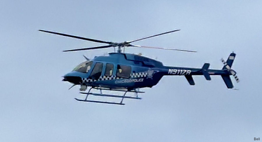 Helicopter Bell 407GXi Serial 56408 Register N911ZR used by CPD (Chicago Police Department) ,Bell Helicopter. Built 2024. Aircraft history and location