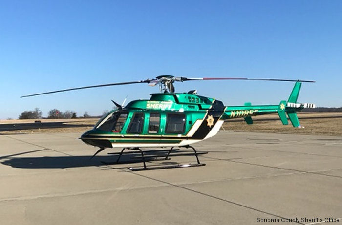 Helicopter Bell 407GXP Serial 54728 Register N108SC N829KB used by SCSO (Sonoma County Sheriff’s Office) ,Bell Helicopter. Built 2017. Aircraft history and location