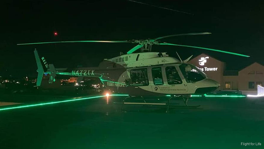 Detailed history and photos of helicopter Bell 407GXP Serial 54648 Register N472TX N473P N97TZ used by Mother Frances Hospital ,PHI Air Medical ,Bell Helicopter Track service timeline and current status.