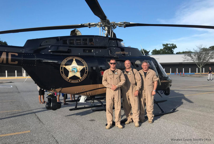 Helicopter Bell 407GXP Serial 54722 Register N506MC N103CA used by Manatee County Sheriff's Office ,Bell Helicopter. Built 2017. Aircraft history and location