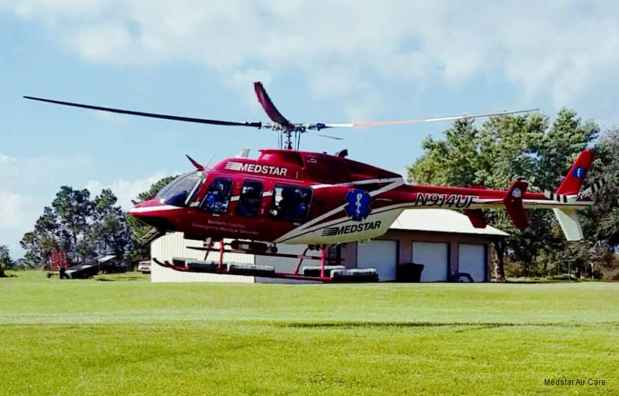 Detailed history and photos of helicopter Bell 407GXP Serial 54685 Register N914UF N685MT N653PB used by Medstar Air Care ,Med Trans Corp ,Bell Helicopter Track service timeline and current status.