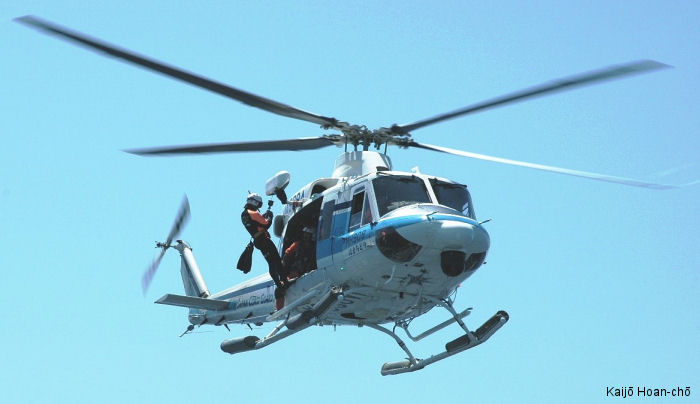 Photos of Bell 412 in Japanese Coast Guard helicopter service.