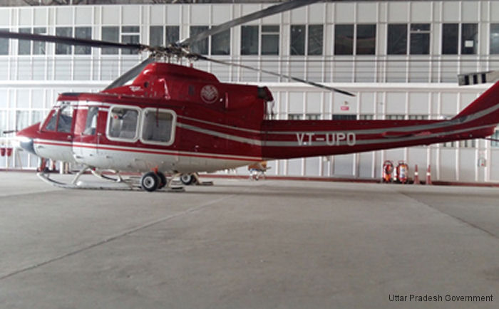 Helicopter Bell 412EP Serial 36463 Register VT-UPO N1462B C-FRRA used by Government of India ,Bell Helicopter ,Bell Helicopter Canada. Built 2007. Aircraft history and location