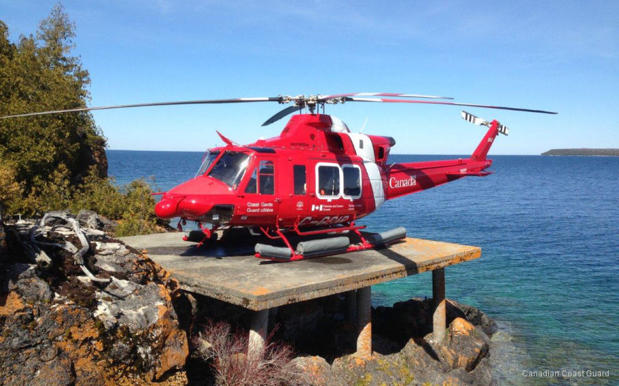 Helicopter Bell 412EPi Serial 37014 Register C-GCIR used by Canadian Coast Guard ,Bell Helicopter Canada. Built 2016. Aircraft history and location