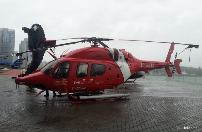 Helicopter Bell 429 Serial 57245 Register C-GCQR used by Canadian Coast Guard. Built 2015. Aircraft history and location