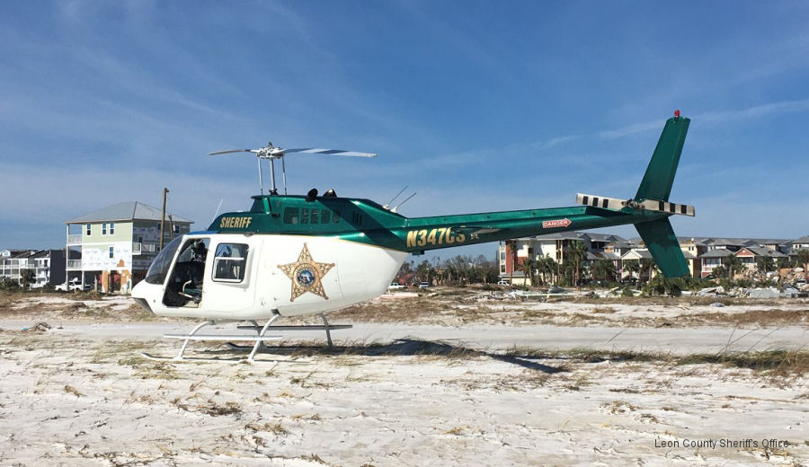 Helicopter Bell 206A Serial 563 Register N347CS N40MC used by Leon County Sheriff's Office. Built 1970. Aircraft history and location
