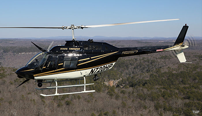 Helicopter Bell 206B-3 Jet Ranger Serial 2325 Register N720HP N21TA used by THP (Tennessee Highway Patrol). Built 1978. Aircraft history and location