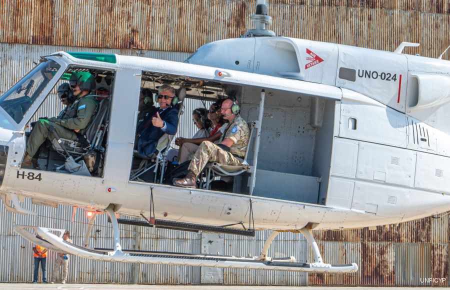 Detailed history and photos of helicopter Bell 212 Serial 30836 Register UN-024 H-84 used by United Nations UNHAS ,Fuerza Aerea Argentina FAA (Argentine Air Force) Track service timeline and current status.