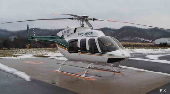 Helicopter Bell 407 Serial 53995 Register PNC-0925 N424TB C-GERO used by Policia Nacional de Colombia PNC (Colombian National Police) ,Bell Helicopter ,Bell Helicopter Canada. Built 2010. Aircraft history and location