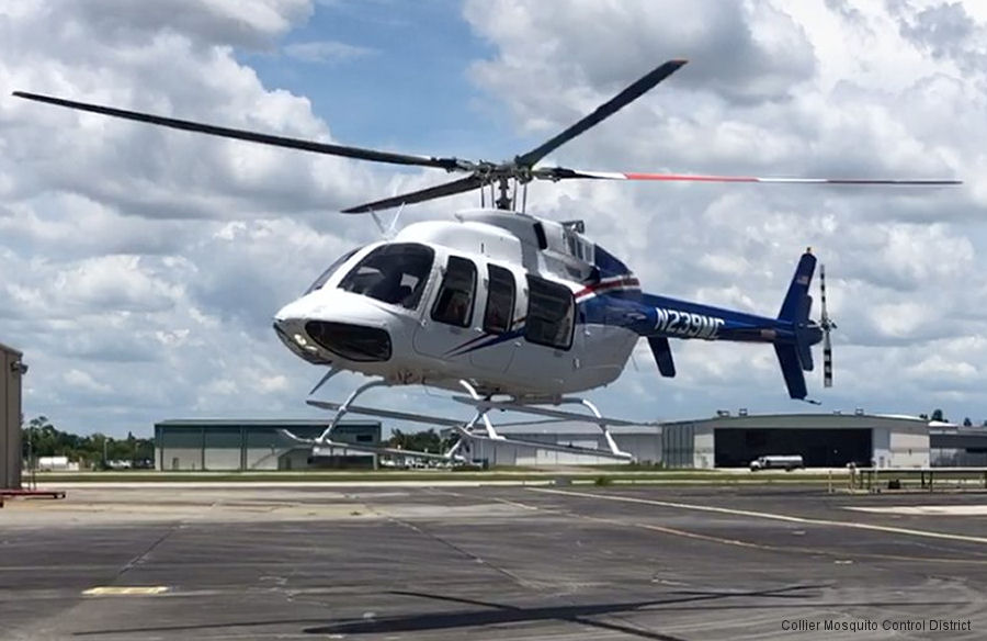 Helicopter Bell 407GXi Serial 54830 Register N239MC used by CMCD (Collier Mosquito Control District) ,Bell Helicopter. Built 2019. Aircraft history and location