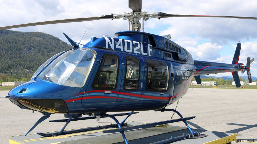 Helicopter Bell 407GXi Serial 54867 Register N402LF used by LFN (Life Flight Network) ,Bell Helicopter. Aircraft history and location