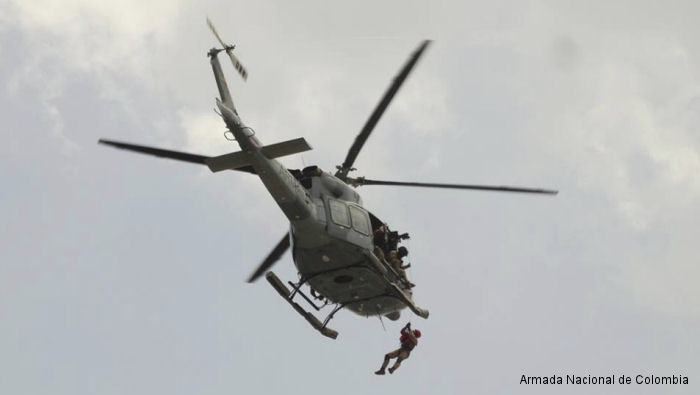 Photos of Bell 412 in Colombian Navy helicopter service.