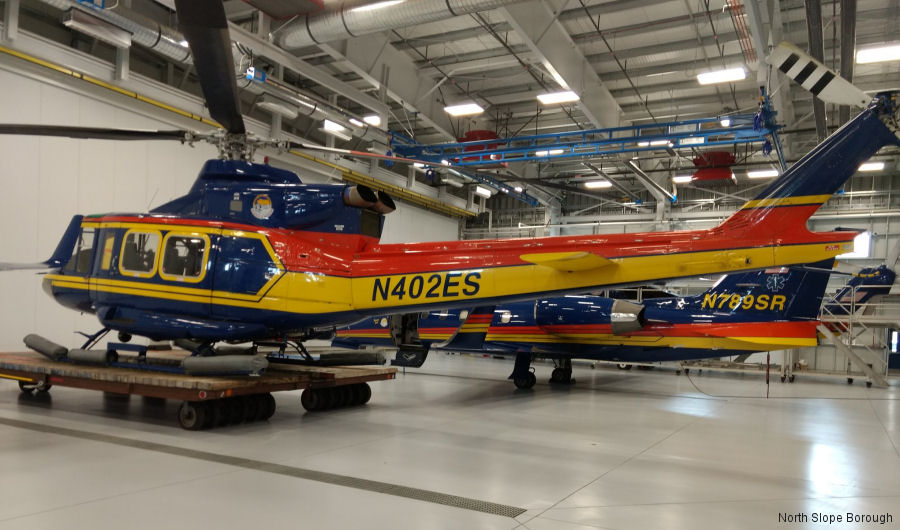 Detailed history and photos of helicopter Bell 412SP Serial 33177 Register N402ES HB-XTB used by NSB (North Slope Borough) ,Aga Khan Foundation AKDN Track service timeline and current status.