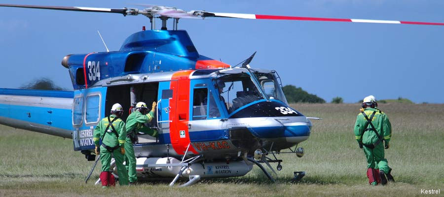 Detailed history and photos of helicopter Bell 412SP Serial 33208 Register VH-KAC JA6635 used by Kestrel Aviation ,Keisatsu-chō JNPA (Japanese National Police Agency) Track service timeline and current status.