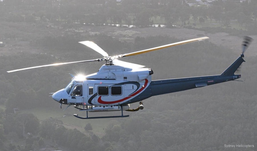 Helicopter Bell 412 Serial 33029 Register VH-NSC VH-CRQ N3913B used by Sydney HeliTours ,Australia Air Ambulances NSW Ambulance ,CHC Helicopters Australia ,NSCA (National Safety Council of Australia). Built 1981. Aircraft history and location