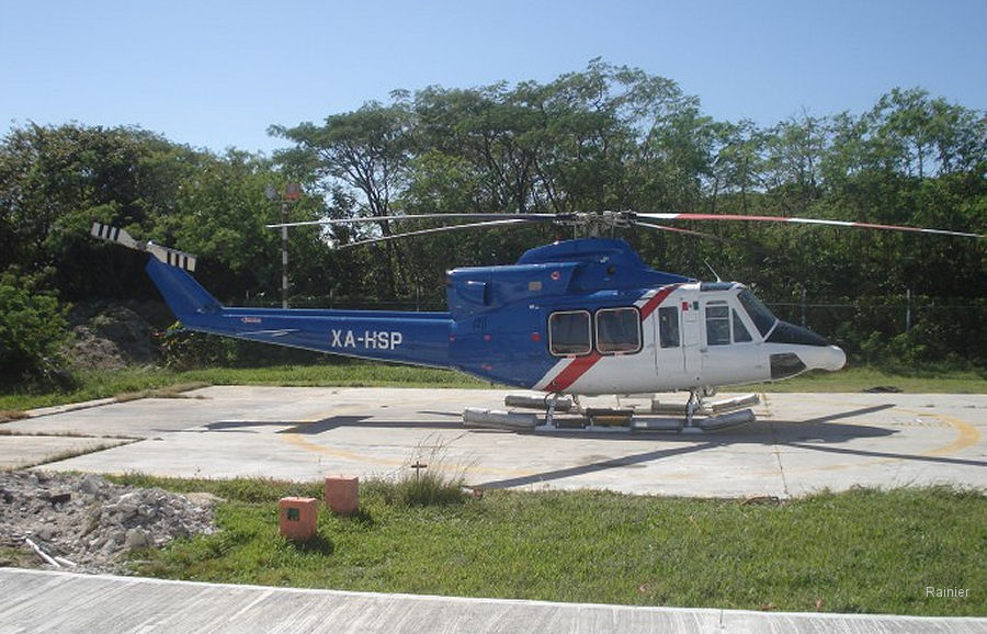 Helicopter Bell 412EP Serial 36309 Register N417AC N696RH XA-HSP XA-TWD N24113 used by Rainier Heli International Rainier ,ASESA (Aeroservicios Especializados  SA). Built 2002. Aircraft history and location
