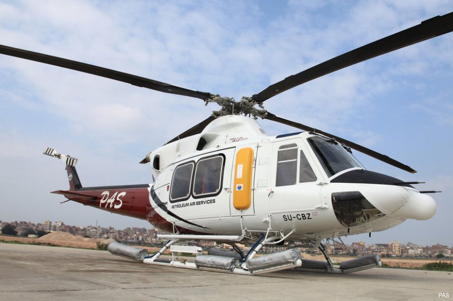 Detailed history and photos of helicopter Bell 412EP Serial 36634 Register SU-CBZ N488TT used by Petroleum Air Services PAS ,Bell Helicopter Track service timeline and current status.