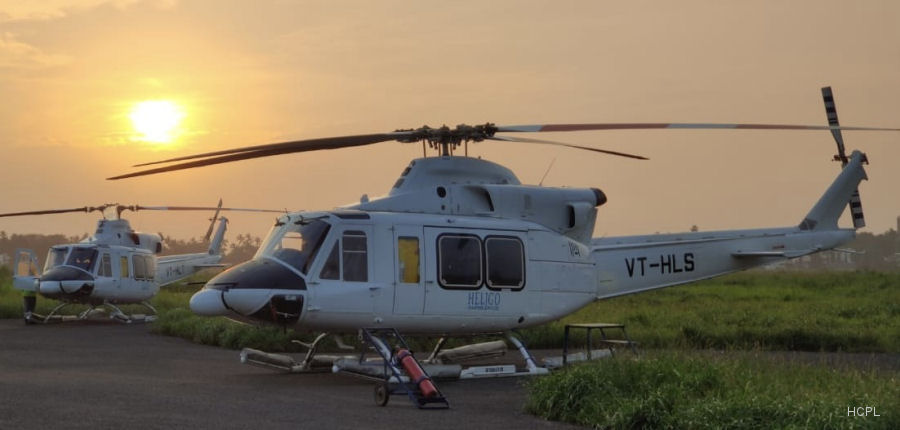 Detailed history and photos of helicopter Bell 412EP Serial 36703 Register VT-HLT N549NH used by Heligo Charters Pvt HCPL ,Bell Helicopter Track service timeline and current status.
