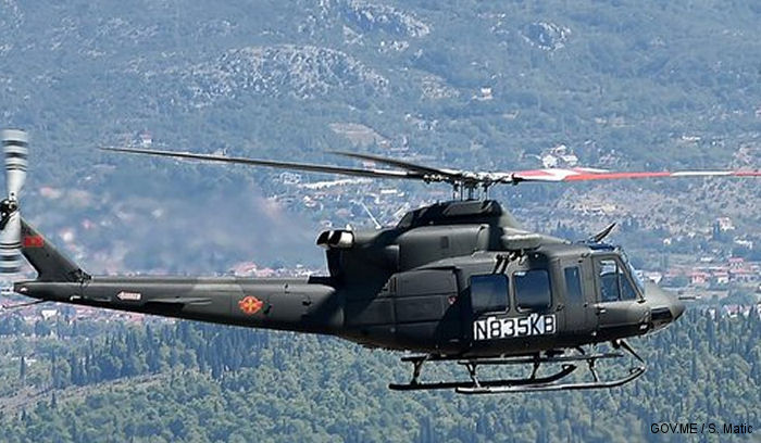 Helicopter Bell 412EPi Serial 37033 Register XHB033 37033 N835KB used by V i PVO (Montenegrin Air Force) ,Bell Helicopter. Aircraft history and location