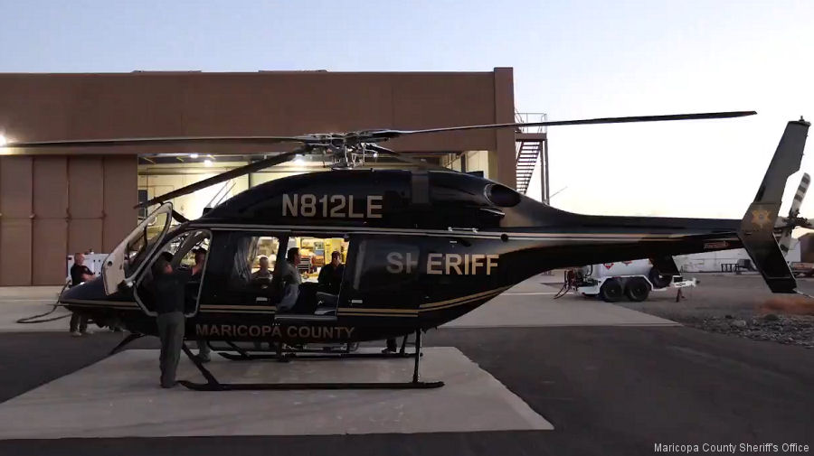 Helicopter Bell 429 Serial 57397 Register N812LE C-GBUH used by MCSO (Maricopa County Sheriffs Office) ,Bell Helicopter ,Bell Helicopter Canada. Built 2020. Aircraft history and location