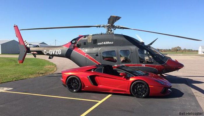 Detailed history and photos of helicopter Bell 429WLG Serial 57150 Register N808MB C-GVZG used by Bell Helicopter ,Bell Helicopter Canada Track service timeline and current status.