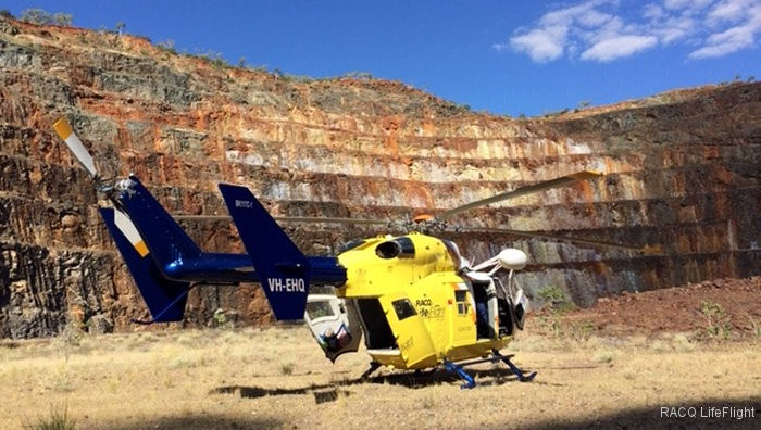 Detailed history and photos of helicopter Eurocopter BK117C-1 Serial 7502 Register VH-EHQ N911RR N911AC N60665 used by Australia Air Ambulances WRHS (Westpac Life Saver Rescue Helicopter Service) ,LifeFlight (RACQ Life Flight Queensland) ,COVHS (Covenant Health Texas and New Mexico) ,MBB Helicopter Corp Track service timeline and current status.