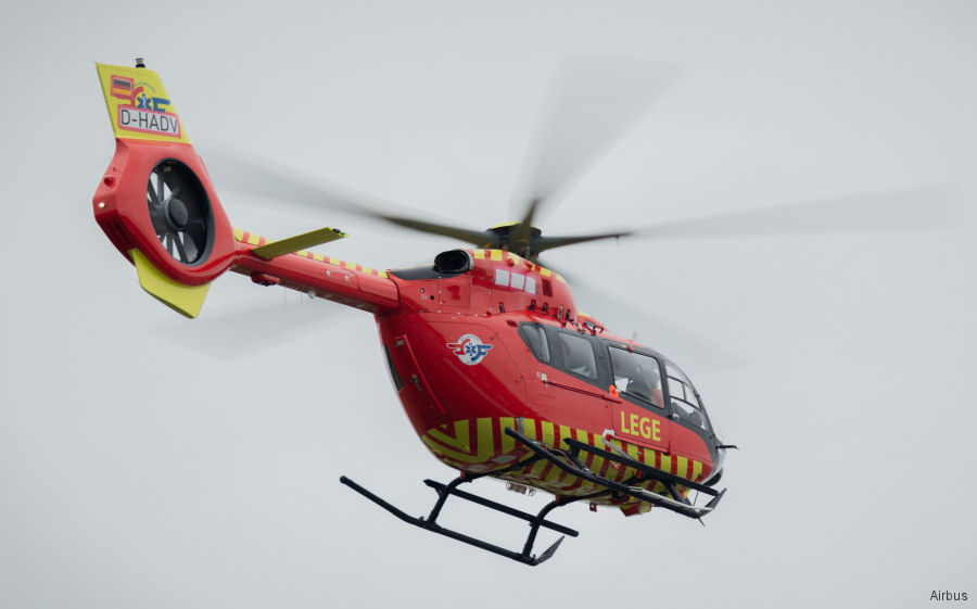 Helicopter Airbus Helicopters H145 / BK117D3 Serial 21001 Register LN-OOA D-HADV used by Norsk Luftambulanse NLA AS (Norwegian Air Ambulance Foundation) ,Airbus Helicopters Deutschland GmbH (Airbus Helicopters Germany). Built 2020. Aircraft history and location