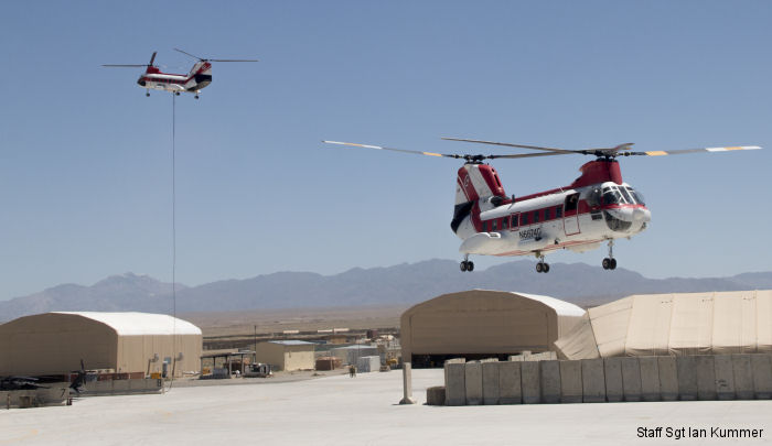 Helicopter Boeing-Vertol 107-ii Serial 4 Register C-FHFV N6674D used by Helifor ,Columbia Helicopters ColHeli ,New York Airways. Built 1962. Aircraft history and location