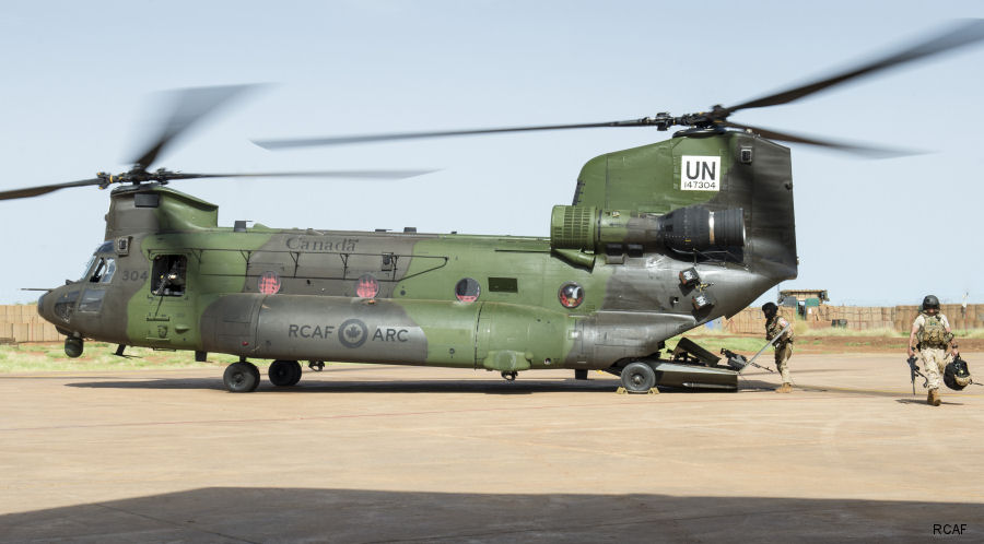 Helicopter Boeing CH-147F Chinook Serial M.2054 Register 147304 used by Canadian Armed Forces. Aircraft history and location