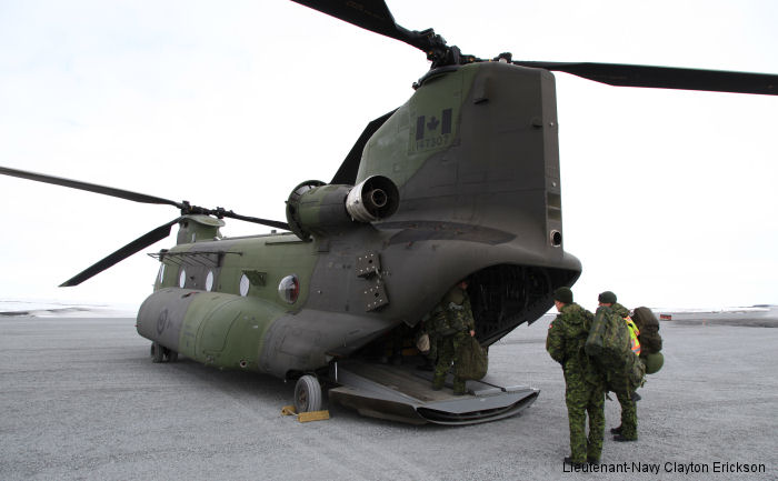 Helicopter Boeing CH-147F Chinook Serial M.2057 Register 147307 used by Canadian Armed Forces. Aircraft history and location