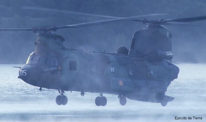 Detailed history and photos of helicopter Boeing CH-47D Chinook Serial M.3506 Register HT.17-05 used by Fuerzas Aeromóviles del Ejército de Tierra FAMET (Spanish Army Aviation) Track service timeline and current status.