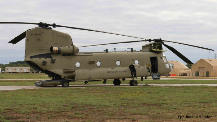 Helicopter Boeing CH-47F Chinook Serial M.8821 Register 10-08821 used by US Army Aviation Army. Aircraft history and location