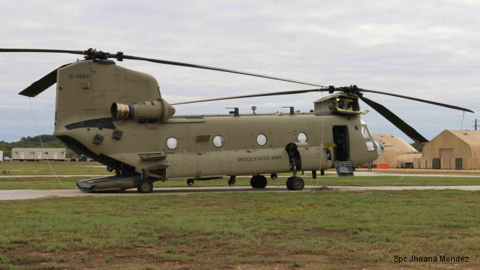 Helicopter Boeing CH-47F Chinook Serial M.8821 Register 10-08821 used by US Army Aviation. Aircraft history and location