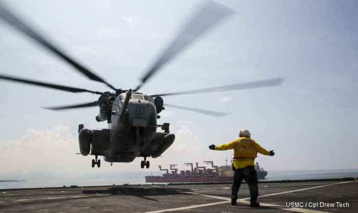 Detailed history and photos of helicopter Sikorsky CH-53E Super Stallion Serial 65-571 Register 163078 used by US Marine Corps USMC Track service timeline and current status.