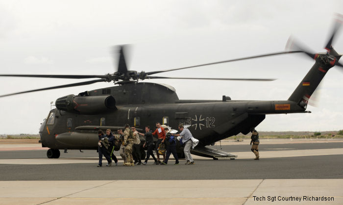 Helicopter VFW CH-53G Serial V65-110 Register 85+12 used by Luftwaffe (German Air Force) ,Heeresflieger (German Army Aviation). Aircraft history and location