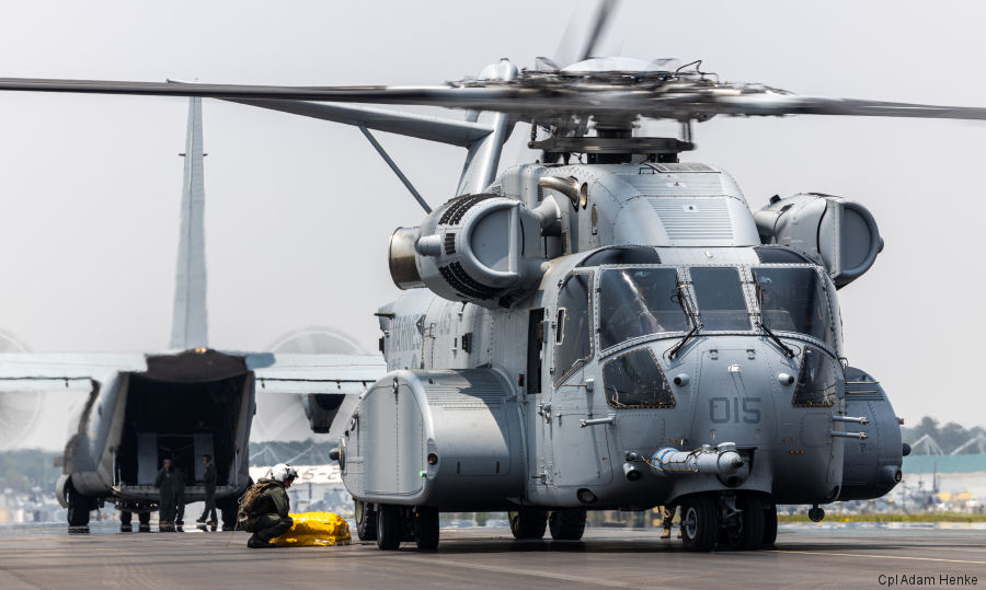 Detailed history and photos of helicopter Sikorsky CH-53K King Stallion Serial Register 170005 used by US Marine Corps USMC Track service timeline and current status.