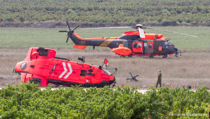Detailed history and photos of helicopter Eurocopter AS532AL Cougar Serial 2738 Register HU.27-02 used by Unidad Militar de Emergencias UME (Spanish Military Emergencies Unit) ,Fuerzas Aeromóviles del Ejército de Tierra FAMET (Spanish Army Aviation) Track service timeline and current status.