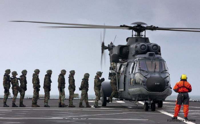 Photos of AS532U2 Cougar in Royal Netherlands Air Force helicopter service.