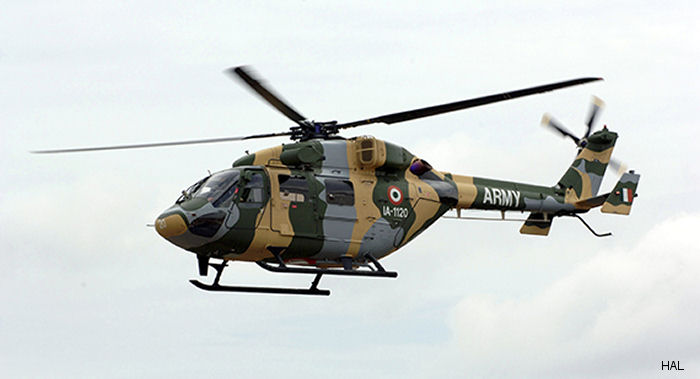 Helicopter HAL Dhruv Serial  Register IA-1120 used by Bharatiya Thalsena (Indian Army). Aircraft history and location