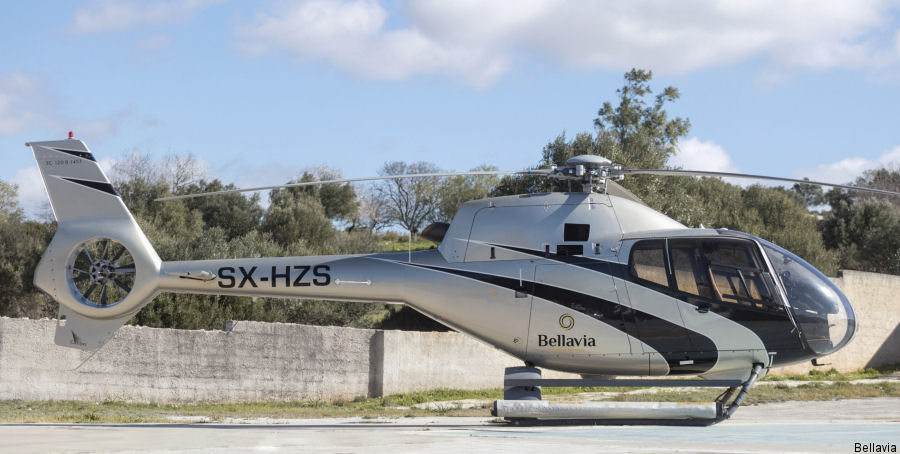 Detailed history and photos of helicopter Eurocopter EC120B Serial 1453 Register SX-HZS OY-HLS used by Bellavia Track service timeline and current status.