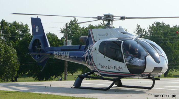 Detailed history and photos of helicopter Eurocopter EC130B4 Serial 7040 Register N335AM used by Tulsa Life Flight ,Air Methods ,American Eurocopter (Eurocopter USA) Track service timeline and current status.