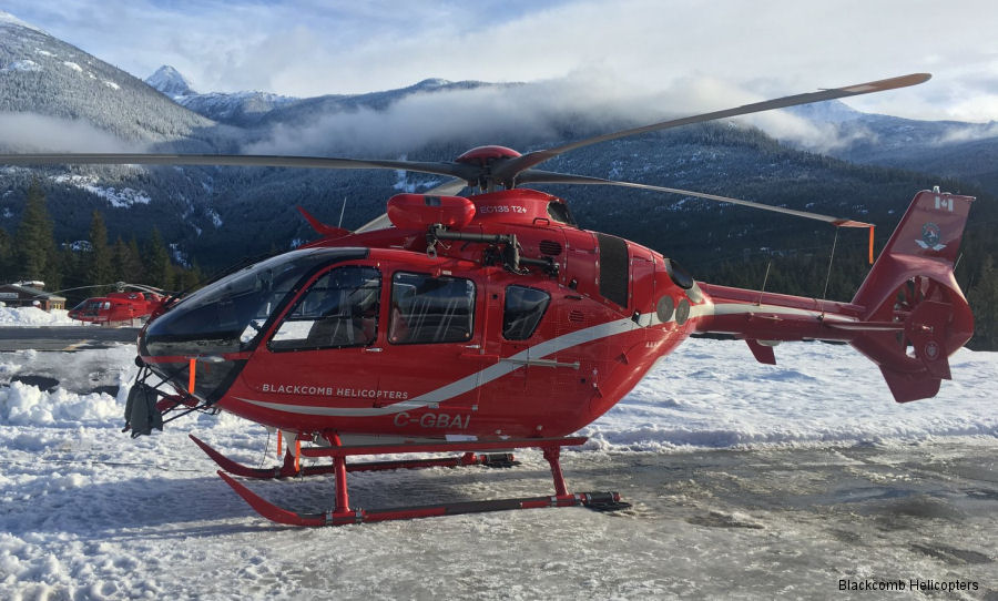 Detailed history and photos of helicopter Airbus EC135T2+ Serial 1154 Register C-GBAI D-HCBH used by Blackcomb Helicopters ,Airbus Helicopters Canada ,Eurocopter Deutschland GmbH (Eurocopter Germany) Track service timeline and current status.